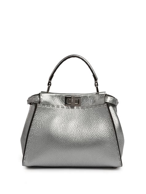 fendi peekaboo silver hardware|Fendi peekaboo leather bag.